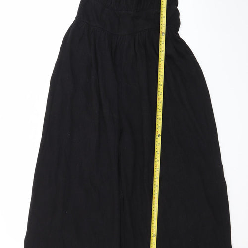 ASOS DESIGN Women's Black Cotton Wide Leg Jumpsuit Size 6