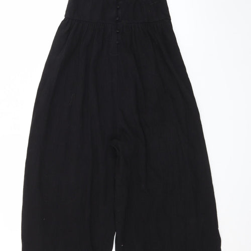 ASOS DESIGN Women's Black Cotton Wide Leg Jumpsuit Size 6