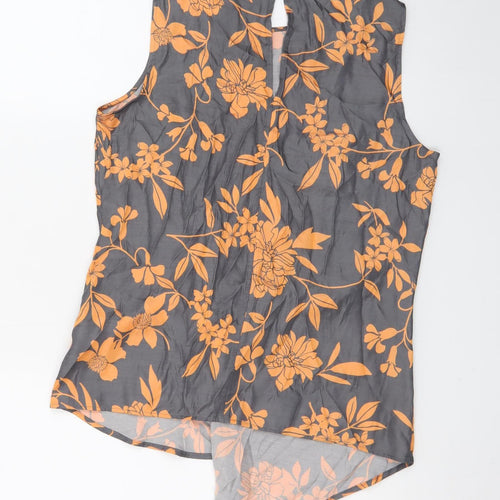 Next Women’s Grey Floral Sleeveless Tunic Blouse Size 12