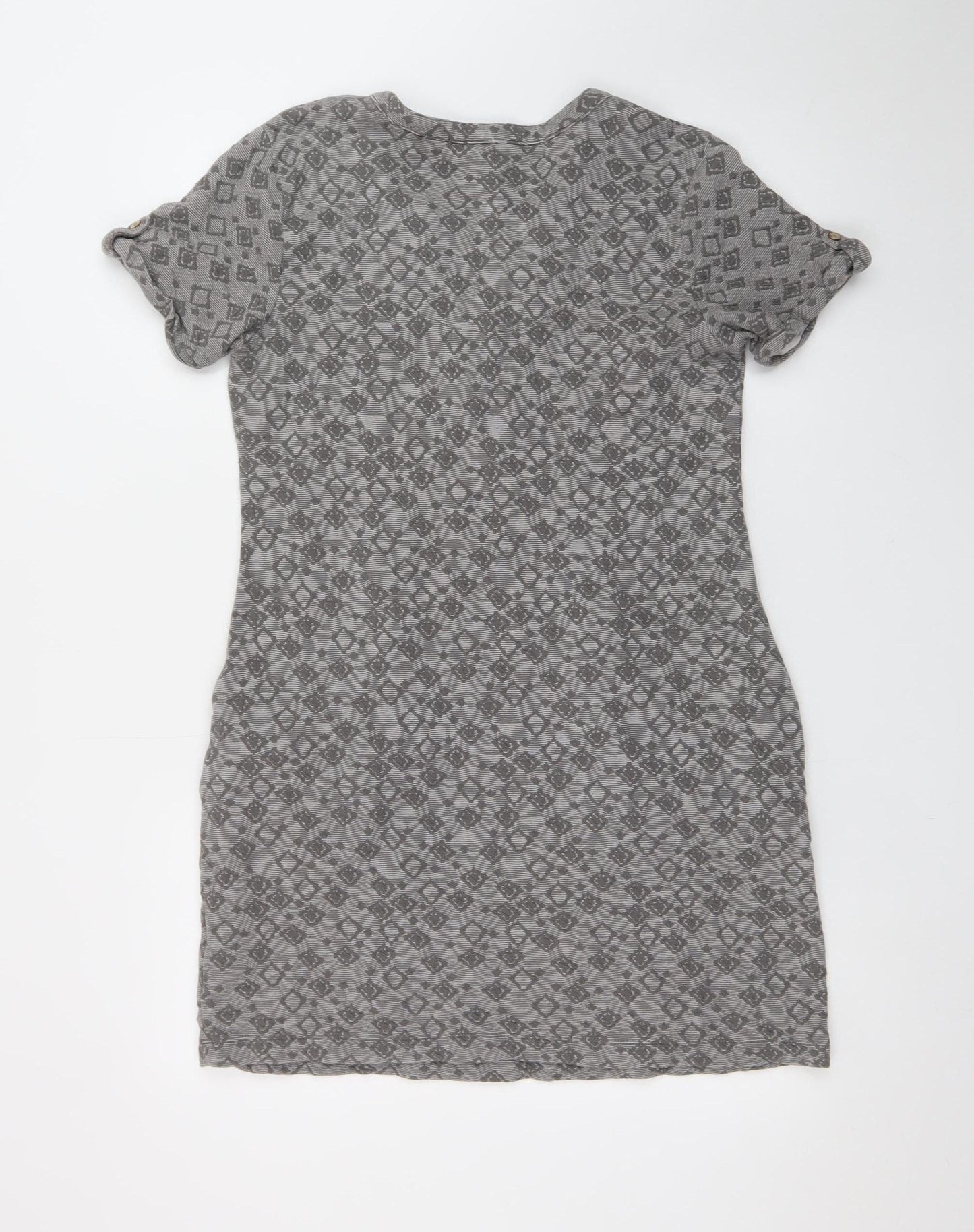 Mantaray Womens Grey Henley T-Shirt Dress Size 12 Cotton Blend
