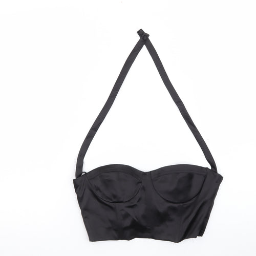 Zara Womens Black Satin Halter Camisole Crop Top Size 12