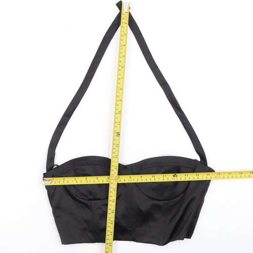 Zara Womens Black Satin Halter Camisole Crop Top Size 12