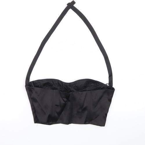 Zara Womens Black Satin Halter Camisole Crop Top Size 12