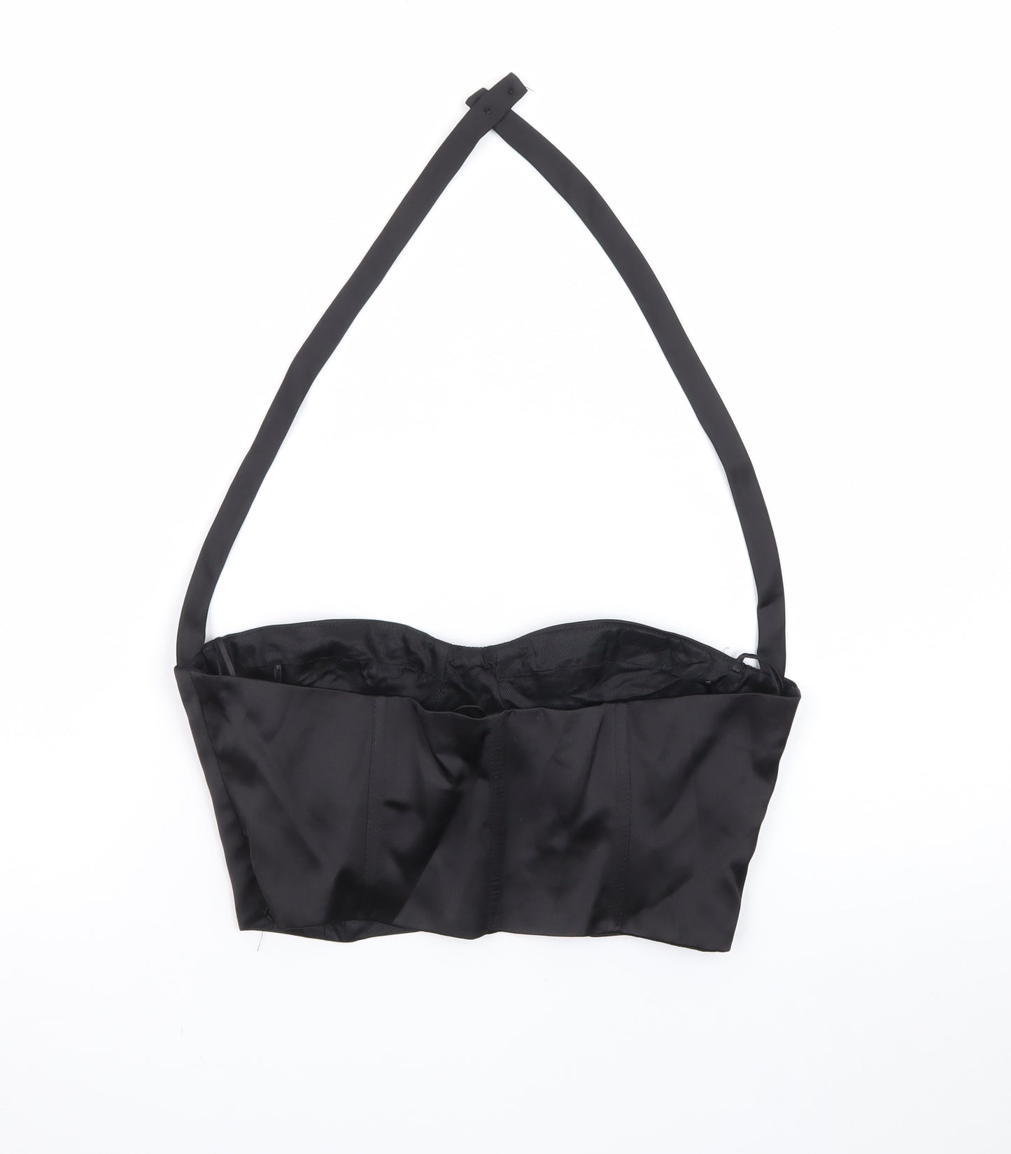 Zara Womens Black Satin Halter Camisole Crop Top Size 12