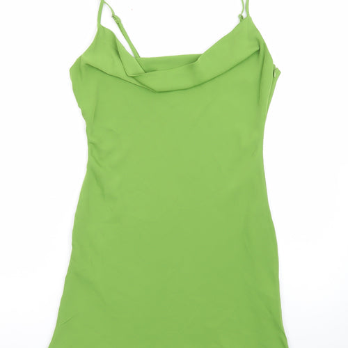 Nasty Gal Women’s Green Slip Dress UK 8 Cowl Neck Satin Style