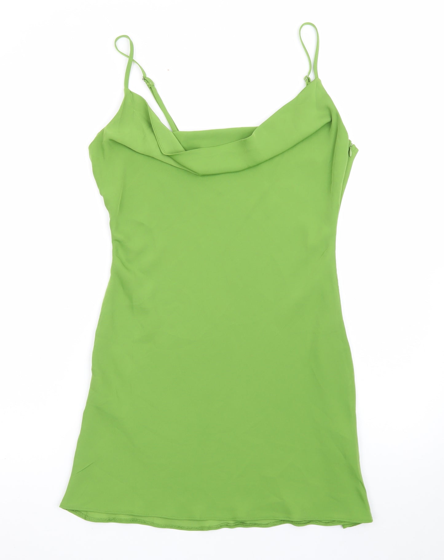 Nasty Gal Women’s Green Slip Dress UK 8 Cowl Neck Satin Style