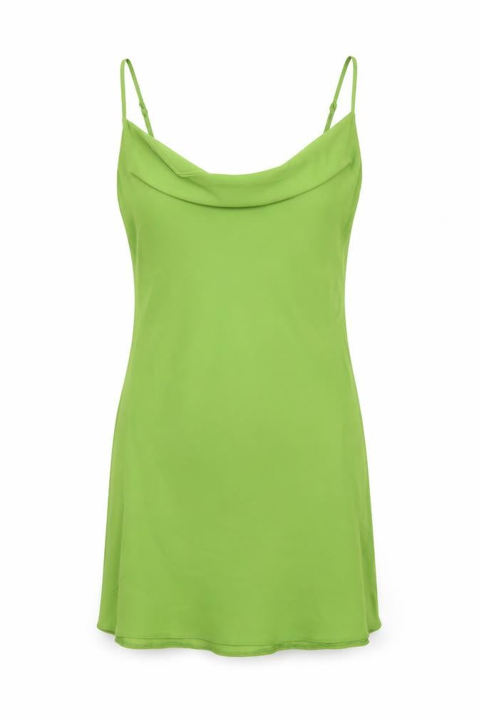 Nasty Gal Women’s Green Slip Dress UK 8 Cowl Neck Satin Style