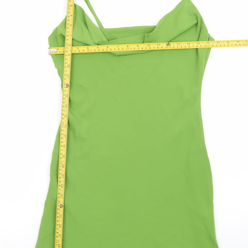 Nasty Gal Women’s Green Slip Dress UK 8 Cowl Neck Satin Style
