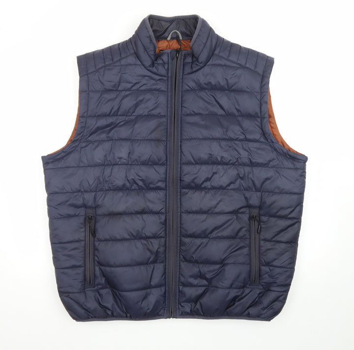 Red Herring Men's Blue XL Padded Bodywarmer Waistcoat