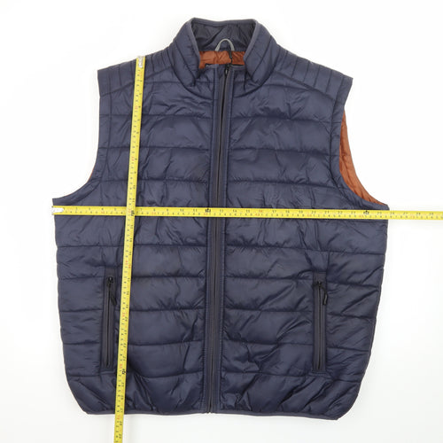 Red Herring Men's Blue XL Padded Bodywarmer Waistcoat
