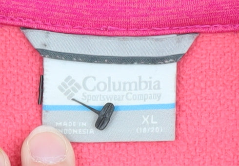 Columbia Women’s Pink Full Zip Fleece Jacket XL Lightweight Outdoor