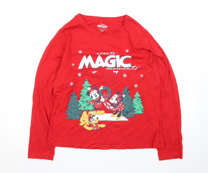 Disney Mickey & Friends Red Long Sleeve Women's Nightshirt M 12-14 Primark
