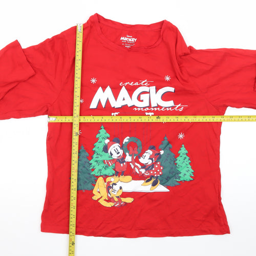Disney Mickey & Friends Red Long Sleeve Women's Nightshirt M 12-14 Primark