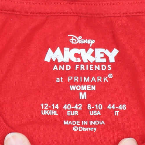 Disney Mickey & Friends Red Long Sleeve Women's Nightshirt M 12-14 Primark