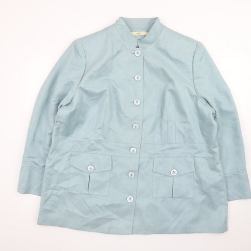 Classics Women's Blue Size 24 Mid-Length Button Jacket