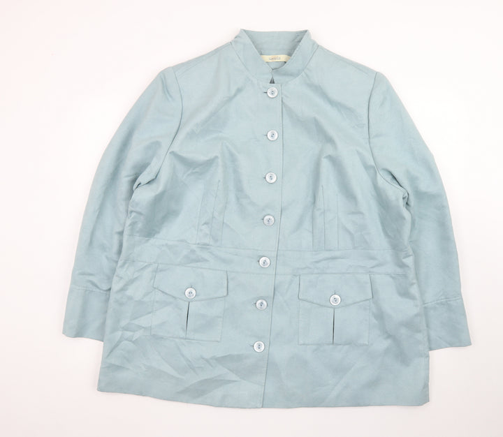Classics Women's Blue Size 24 Mid-Length Button Jacket