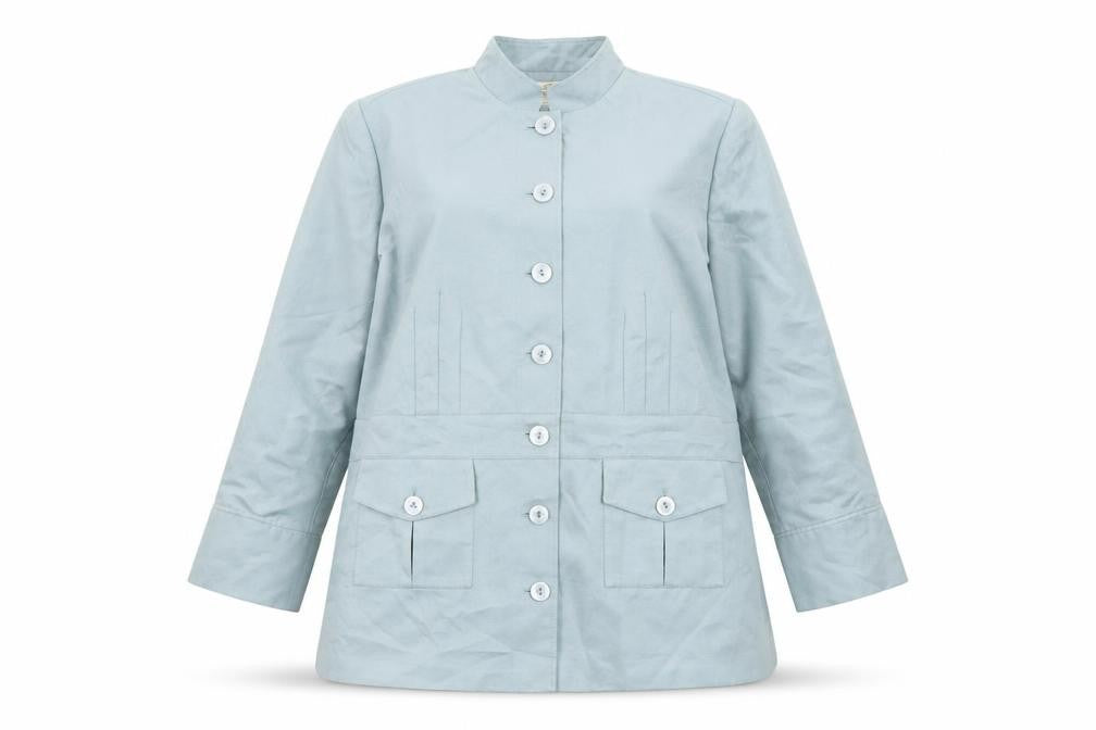 Classics Women's Blue Size 24 Mid-Length Button Jacket