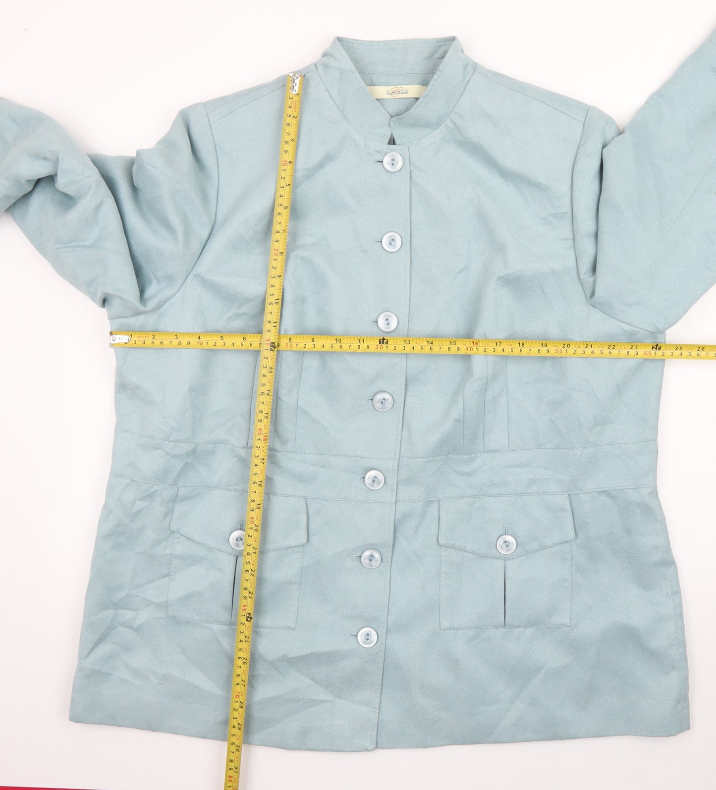 Classics Women's Blue Size 24 Mid-Length Button Jacket