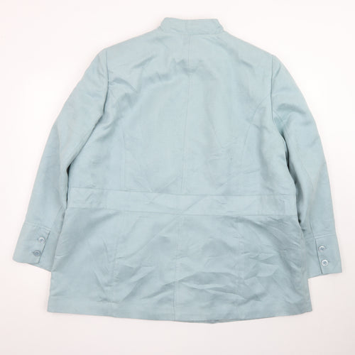 Classics Women's Blue Size 24 Mid-Length Button Jacket