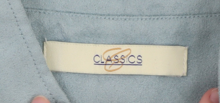 Classics Women's Blue Size 24 Mid-Length Button Jacket
