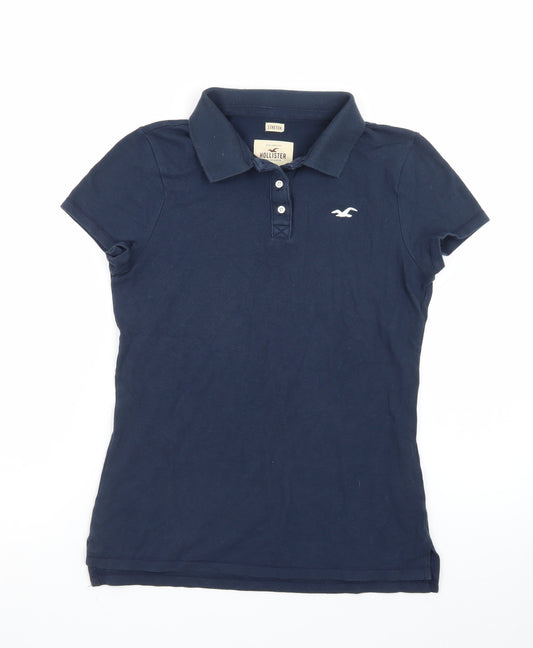 Hollister Men’s Blue Slim Fit Stretch Cotton Polo Shirt Size M