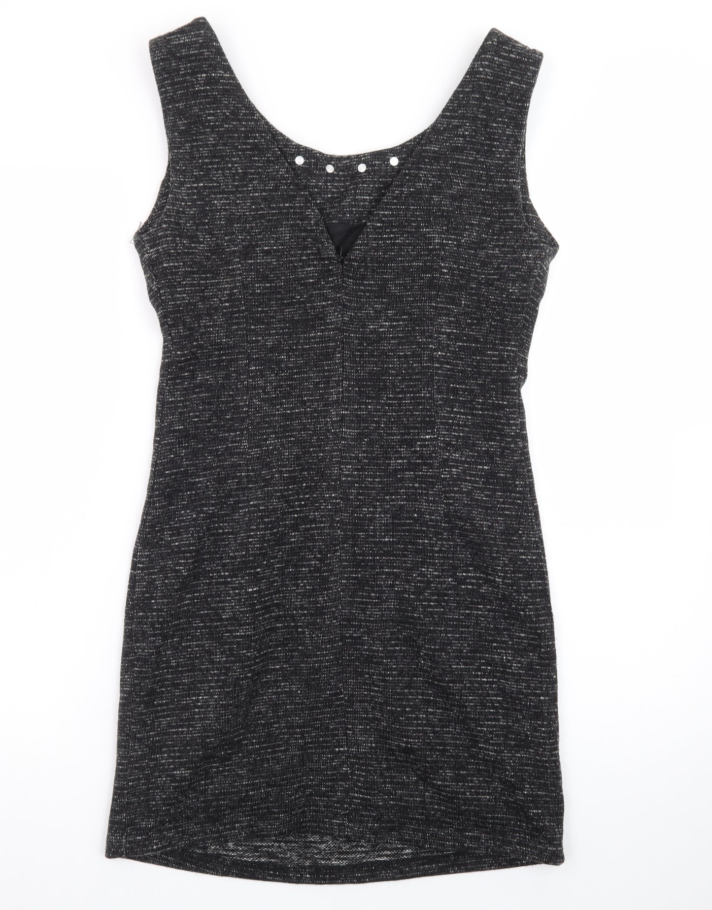 Glamorous Women’s Black Sheath Studded Short Dress Size 10