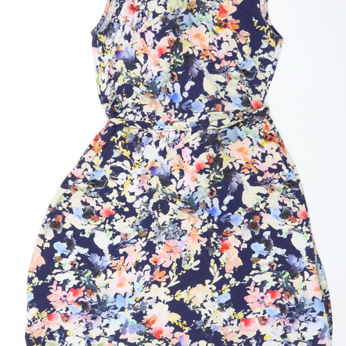 Warehouse Womens Multicoloured Floral Wrap Dress Size 10