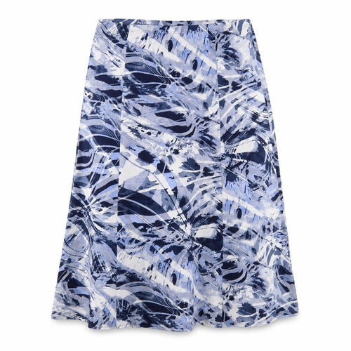 Barbara Lebek Womens Blue Geometric A-Line Midi Skirt Size 20