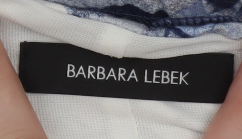 Barbara Lebek Womens Blue Geometric A-Line Midi Skirt Size 20