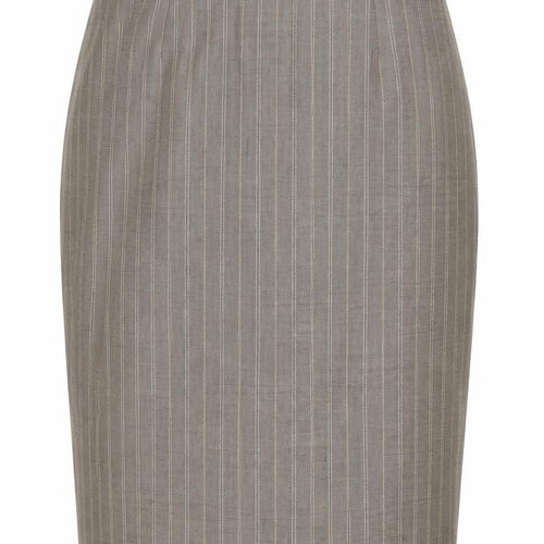 Viyella Women's Brown Striped Wool Pencil Skirt UK 8
