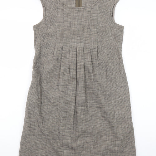 Expression Women Grey Check Sheath Work Dress Size 8 Sleeveless