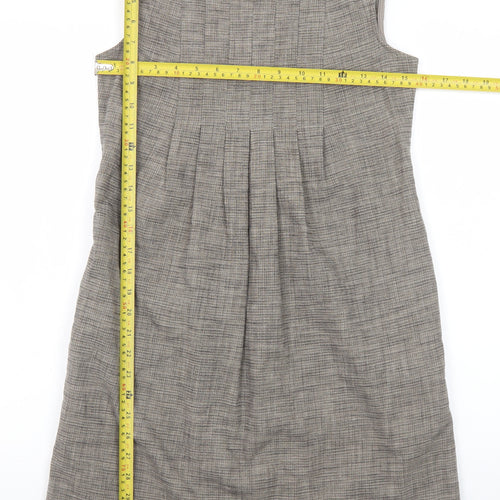 Expression Women Grey Check Sheath Work Dress Size 8 Sleeveless