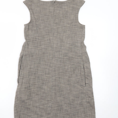 Expression Women Grey Check Sheath Work Dress Size 8 Sleeveless