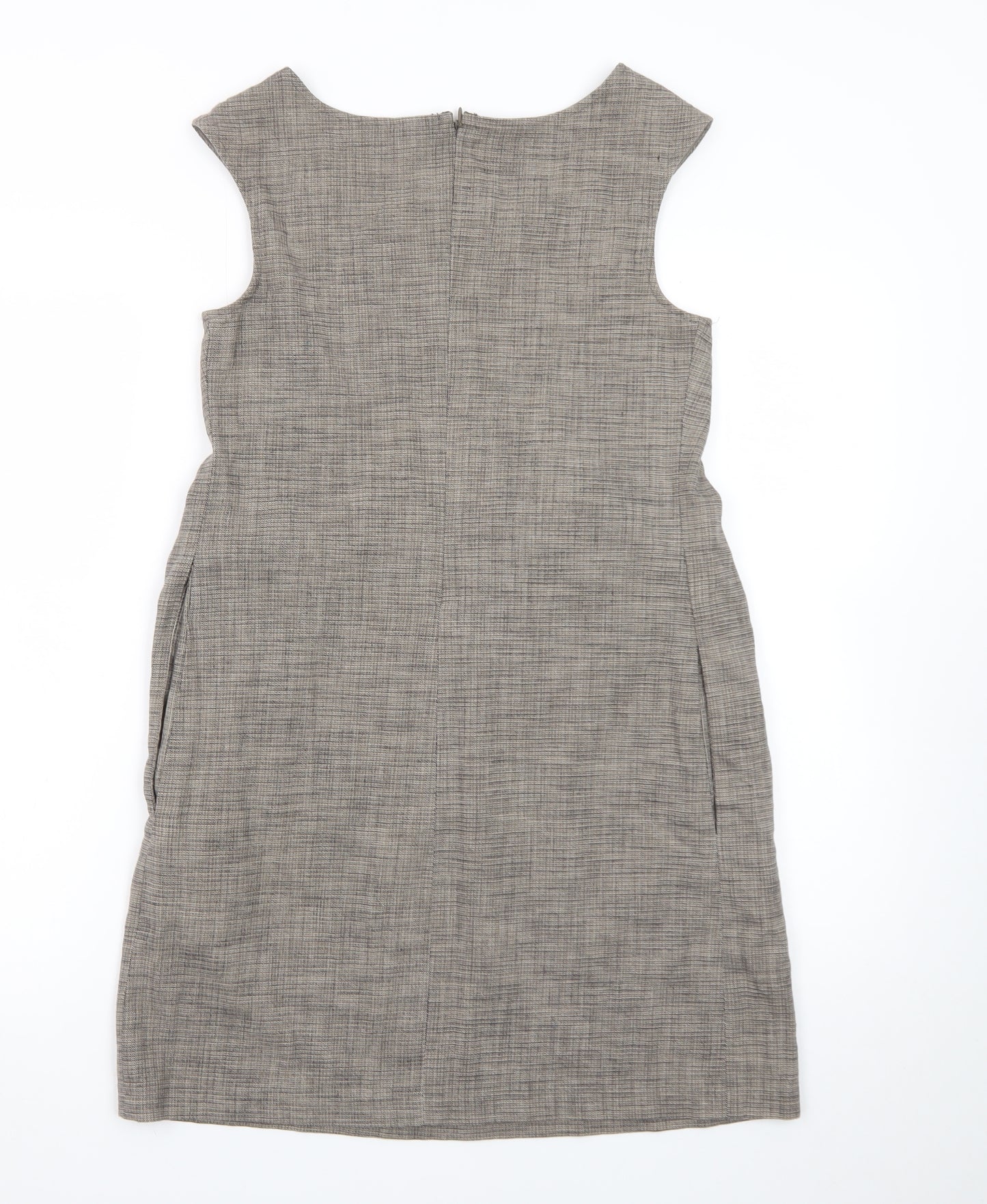 Expression Women Grey Check Sheath Work Dress Size 8 Sleeveless