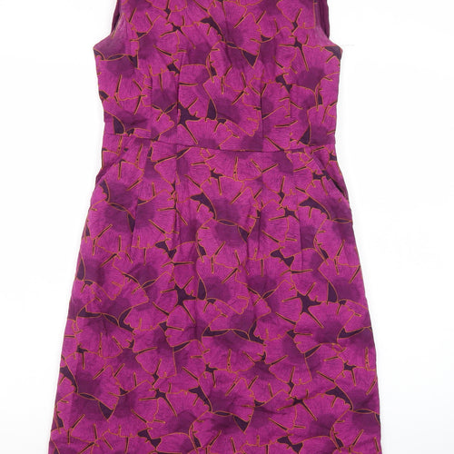White Stuff Women’s Purple Floral Shift Dress Size 8 Sleeveless