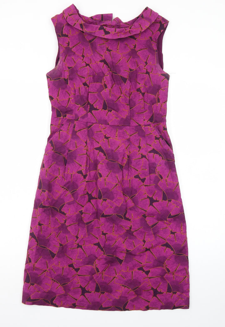 White Stuff Women’s Purple Floral Shift Dress Size 8 Sleeveless