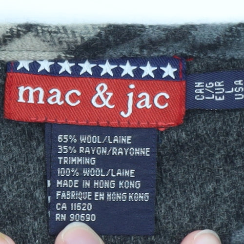 Mac & Jac Womens Grey Wool Blend Buttoned Waistcoat L Classic Fit