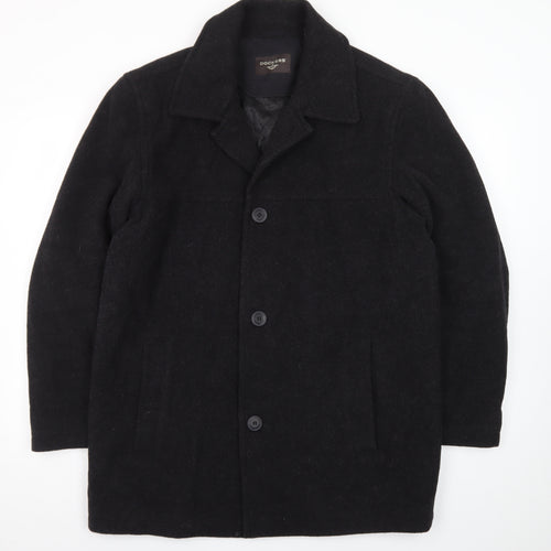 Dockers Men's Black Wool Blend Mid-Length Overcoat M