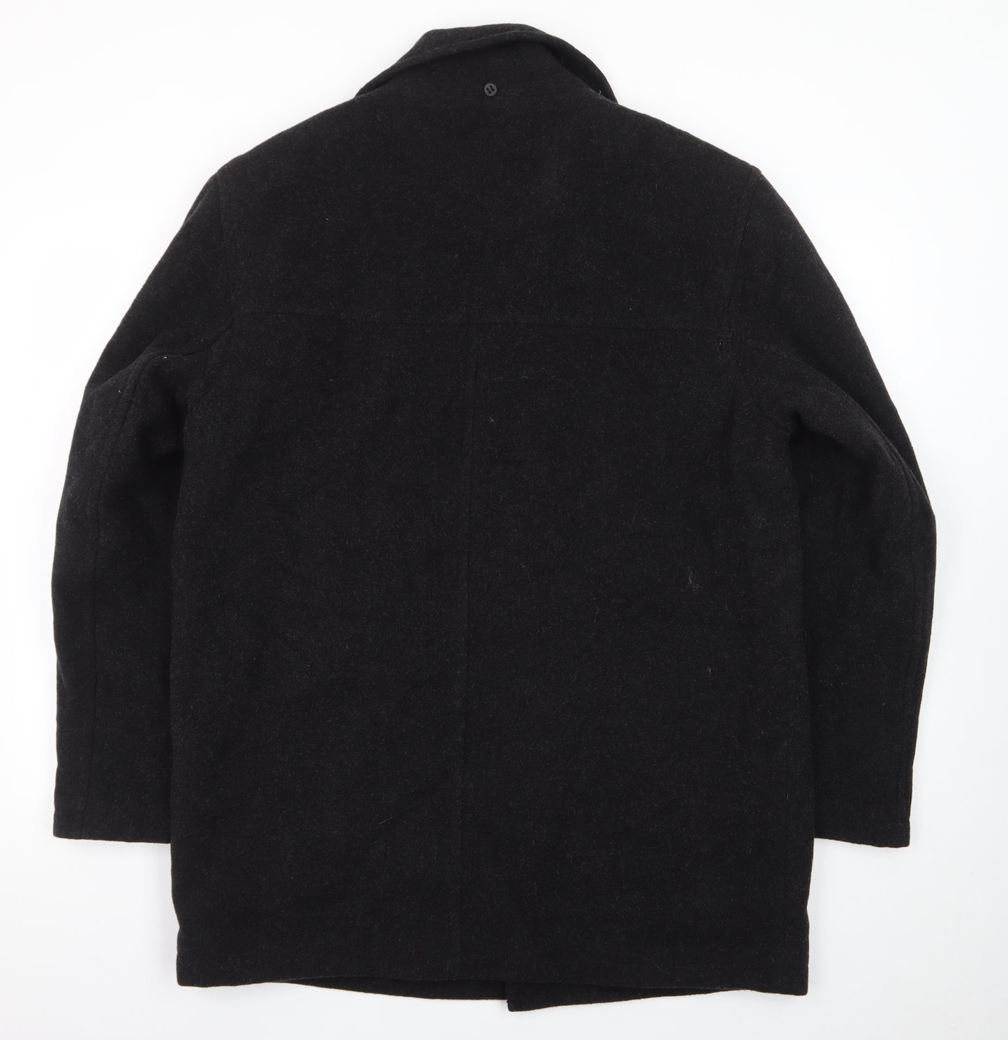 Dockers Men's Black Wool Blend Mid-Length Overcoat M