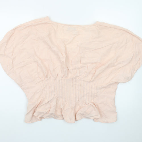 Marks and Spencer Women’s Pink Cotton Tunic Blouse Size 18 V-Neck
