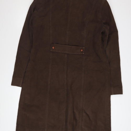 GAP Men's Brown Cotton Long Overcoat Size L Classic Buttoned Style