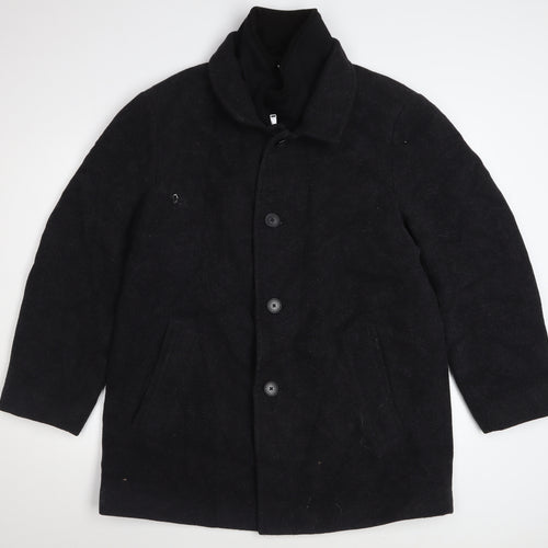 Calvin Klein Men's Black Wool Blend Overcoat Size S