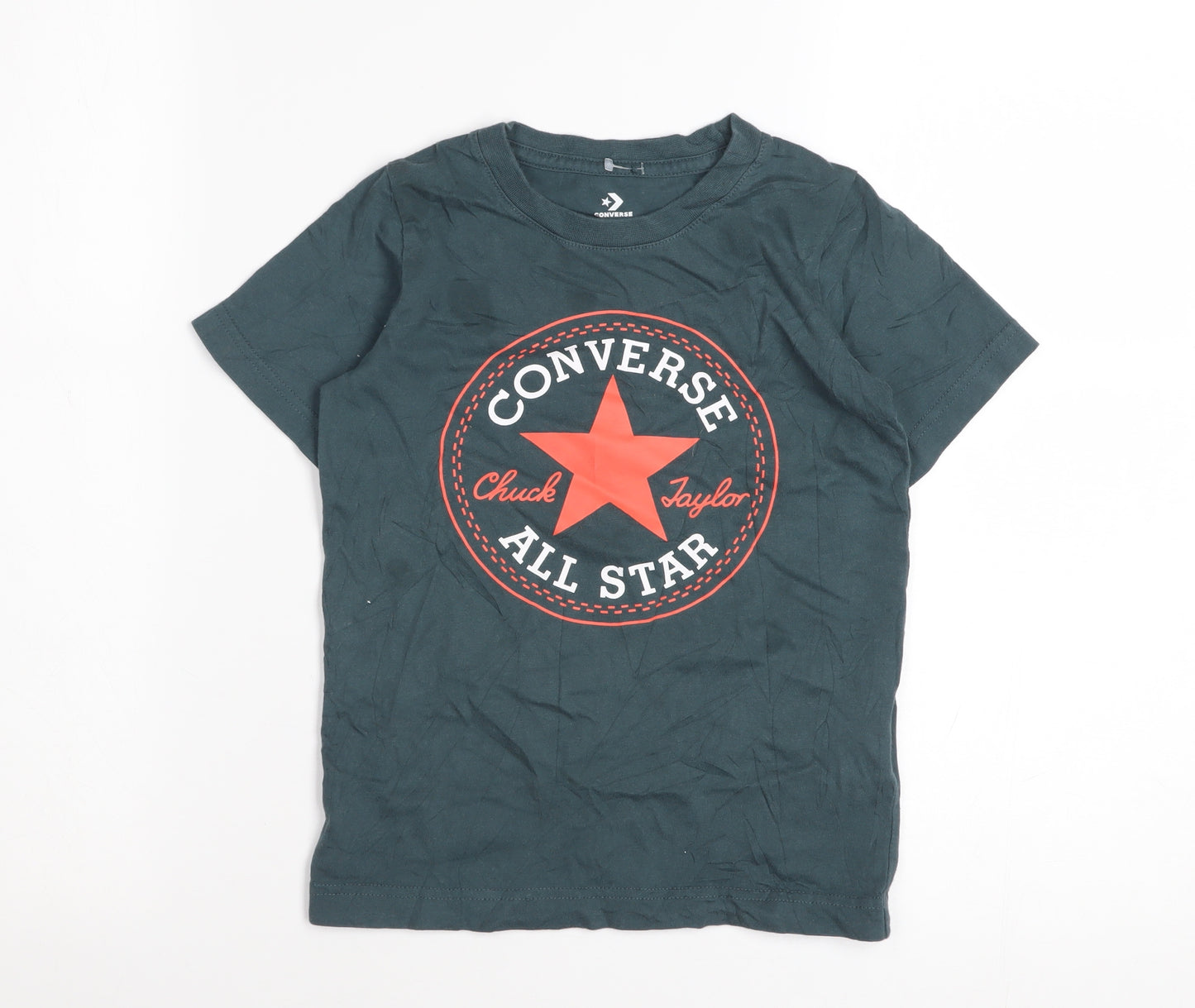 Converse Boys Green 5-6 Years Logo Graphic Cotton T-Shirt