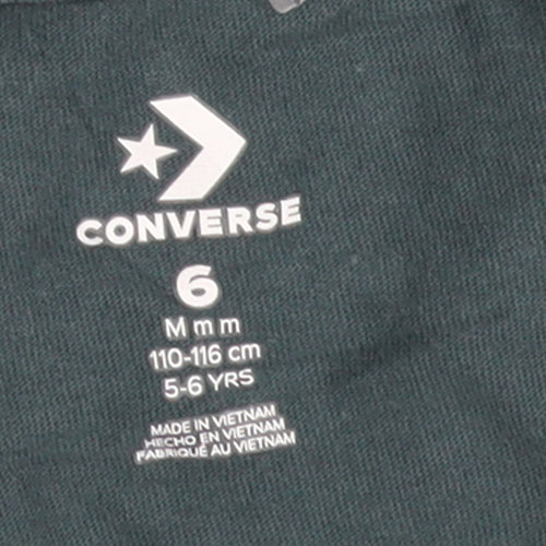 Converse Boys Green 5-6 Years Logo Graphic Cotton T-Shirt
