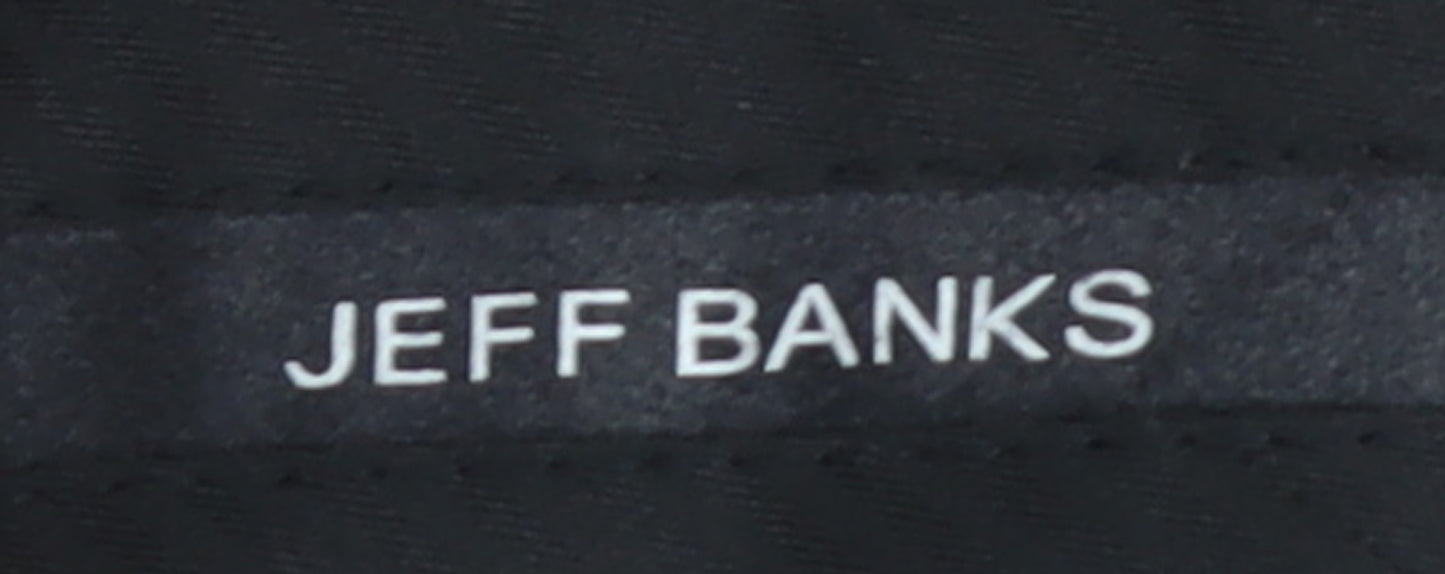 Jeff Banks Men's Black Regular Fit Wool Blend Dress Trousers 36in
