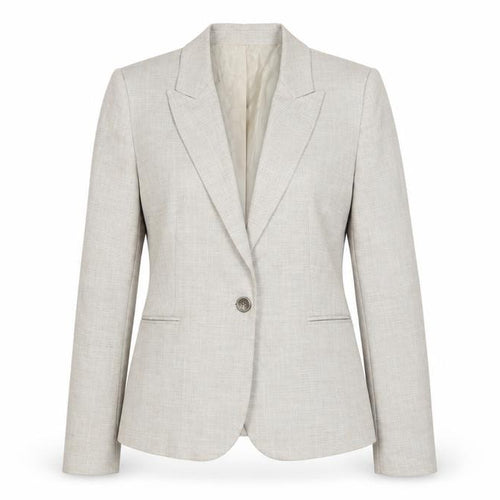 Zara Women Beige Tailored Blazer UK 14 Classic Single-Breasted Jacket