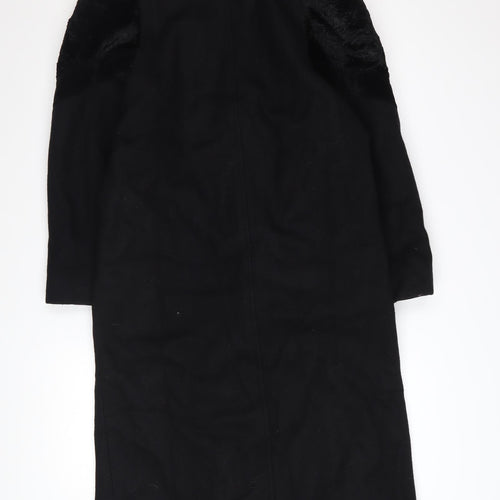 Balimel Women's Black Wool Overcoat Size 10 Long Vintage Lined