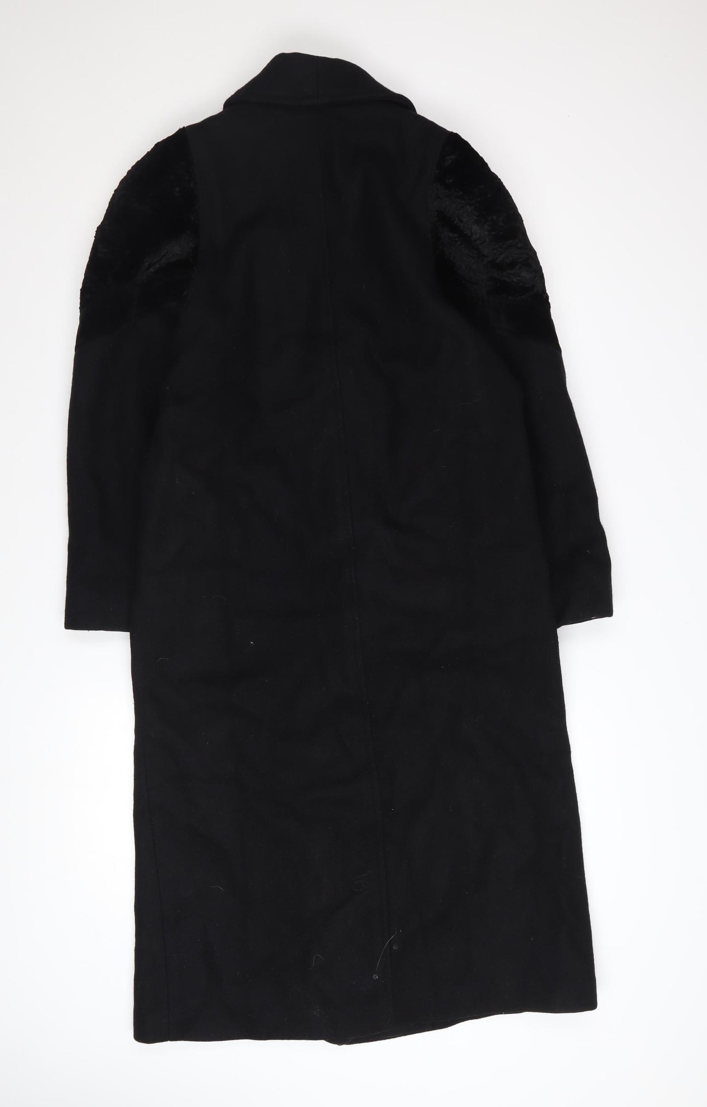 Balimel Women's Black Wool Overcoat Size 10 Long Vintage Lined