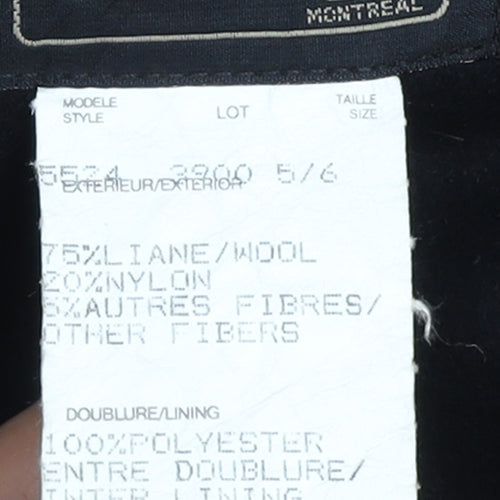 Balimel Women's Black Wool Overcoat Size 10 Long Vintage Lined