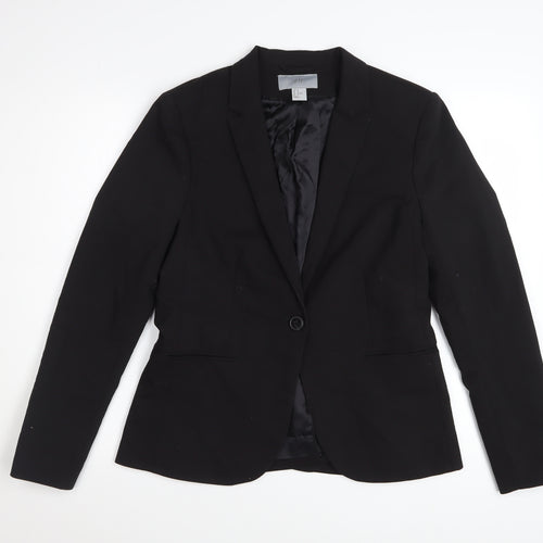 H&M Women’s Black Blazer Size 14 Slim Fit Tailored One Button Jacket